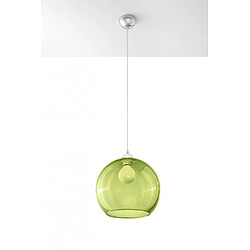 Luminaire Center Suspension BALL verre/acier vert/chrome 1 ampoule