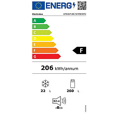 Réfrigérateur 1 porte intégrable à glissière 54cm 282l - kfs4df18s - ELECTROLUX