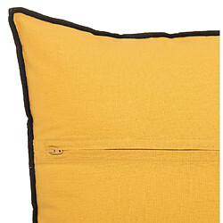 Avis Pegane Lot de 2 coussin décoratif déhoussable en lin et coton ocre - Longueur 45 x Profondeur 12 x Hauteur 45 cm