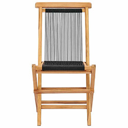 Avis Maison Chic Lot de 2 Chaises pliables de jardin - Fauteuil d'extérieur Bois de teck solide et corde -MN53213