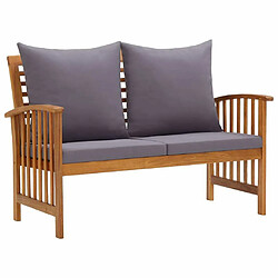 Maison Chic Banc de jardin avec coussins | Banquette de jardin | Chaise Relax 119 cm Bois solide d'acacia -MN71082