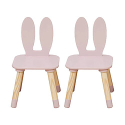 Mobili Rebecca Table et 2 chaises pour enfants Rebecca Mobili Hely 44x60x60 MDF Pin Rose Marron ENSEMBLE 3 pcs pas cher