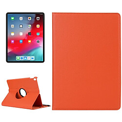 Wewoo Housse Étui Coque Etui en cuir à rotation horizontale à 360 degrés avec texture Litchi pour iPad Pro 11 pouces 2018 H support Orange