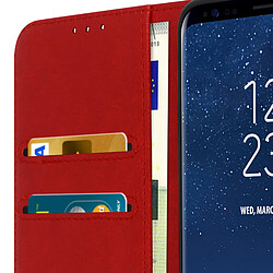 Acheter Avizar Housse Samsung Galaxy S8 Clapet Portefeuille Fonction Support Vidéo rouge