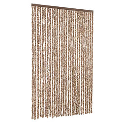 vidaXL Rideau anti-mouches beige et marron foncé 118x220 cm chenille