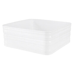 ML-Design Lavabo en Céramique en Blanc Brillant, 39x39x15 cm, Forme Anguleux, Vasque á Poser, Design Moderne, Lavabo à Main, Lavabo de Comptoir Élégant, pour la Salle de Bains et WC Invités