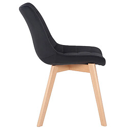 Avis Decoshop26 Chaise de salle à manger x1 rembourrage généreux en velours noir piètement en bois 10_0002087