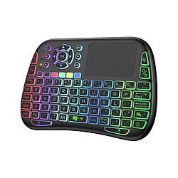 Mini clavier 2,4 GHz sans fil avec télécommande vocale, rétroéclairage 7 couleurs, Bluetooth 5.0, batterie intégrée pour PC, ordinateur portable, TV, BOX