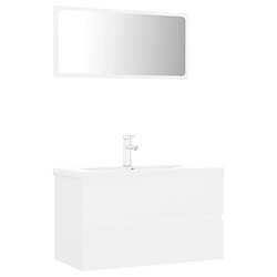 Maison Chic Ensemble de meubles de salle de bain,Armoire rangement Bain Blanc Aggloméré -MN78853