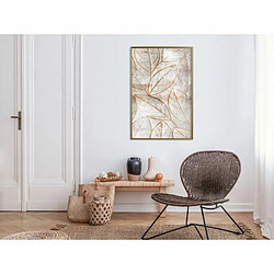 Paris Prix Affiche Murale Encadrée Copper Leaves 40 x 60 cm Or