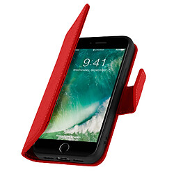 Avizar Housse iPhone 7 Plus / 8 Plus Cuir Porte-carte Fonction Support Premium rouge