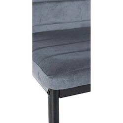 Decoshop26 Lot de 6 chaises de salle à manger design simple en tissu velours gris clair avec couture cadre en métal noir CDS10292 pas cher