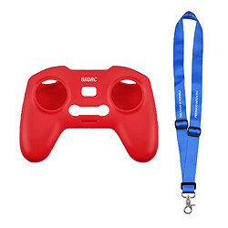 Peau De Protection En Silicone Pour DJI FPV Combo Remote Red + Blue Lanyard