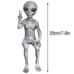 Universal 15 cm 1pcs statue extra-terrestre statue monsieur martien squelette cadre décomprimé cadeau crâne modèle carte du corps jouet jardin statue en gros! 124 ; Action People(Argent)