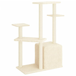 Arbre à chat avec griffoirs,niche pour chat en sisal crème 107,5 cm -MN52204 pas cher