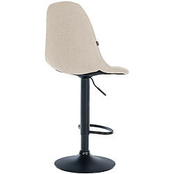 Avis Decoshop26 Tabouret de bar x1 avec repose-pieds hauteur réglable pivotant assise en tissu crème cadre métallique noir 10_0004838