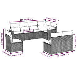 Avis Maison Chic Salon de jardin 8 pcs avec coussins | Ensemble de Table et chaises | Mobilier d'Extérieur gris résine tressée -GKD91220