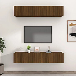 vidaXL Meubles TV 4 pcs chêne marron 80x30x30 cm bois ingénierie