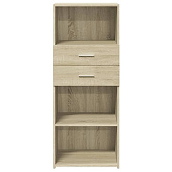 Avis vidaXL Buffet haut chêne sonoma 50x42,5x124 cm bois d'ingénierie