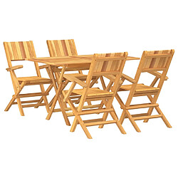 Salle à dîner de jardin 5 pcs,Table et chaise à manger Bois de teck massif -MN90876