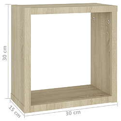 vidaXL Étagères cube murales 4 pcs Chêne sonoma 30x15x30 cm pas cher