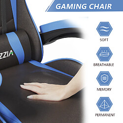 Avis RATTANTREE Chaise de Gaming, fauteuil gaming, avec Lombaire&Appui-Tête Appui, chaise gamer, Ergonomique PU Cuir Chaise Bureau, fauteuil gamer, chaise bureau gaming, Dossier Inclinable à 155, Noir Bleu