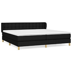 vidaXL Sommier à lattes de lit avec matelas Noir 200x200 cm Tissu