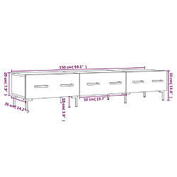 vidaXL Meuble TV noir 150x36x30 cm bois d'ingénierie pas cher