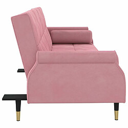 Maison Chic Canapé-lit convertible, Clic-Clac avec coussins rose velours -GKD86218 pas cher