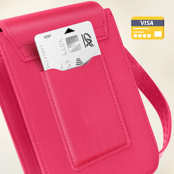 Avis Avizar Pochette Bandoulière Smartphone avec Rangement carte Sangle 135cm rose