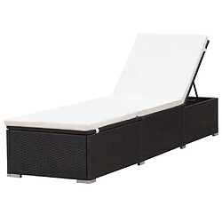 Avis Maison Chic Chaise longue avec coussin | Bain de soleil Relax | Transat Résine tressée Marron -GKD23252