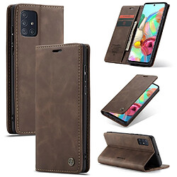 Caseme Etui en PU retourner café pour votre Samsung Galaxy A71