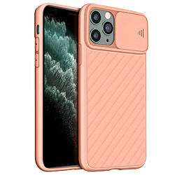 Avizar Coque iPhone 11 Pro Max Protection Finition striée Cache caméra coulissant rose