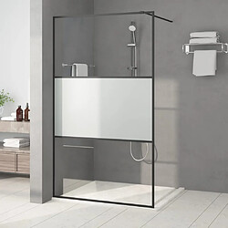 vidaXL Paroi de douche Noir 115x195 cm Verre ESG demi-dépoli