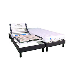 Mes Ensemble matelas+sommier tête et pieds relevable 2x80x200cm