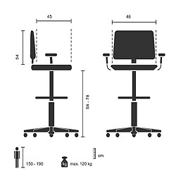 Acheter Siège technique / Tabouret technique ASPEN WORK W tissu maille transparent / tissu gris hjh OFFICE