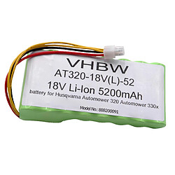 vhbw Batterie remplacement pour Husqvarna 580 68 33-02, 580 68 33-03, 588 14 64-01, 588 14 64-02 pour robot tondeuse (5200mAh, 18V, Li-ion)