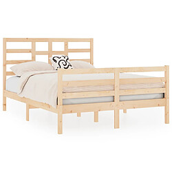 vidaXL Cadre de lit sans matelas bois massif 140x190 cm