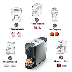 Avis Machine à café HiBREW H3A 5 en 1, pression 19 bars, mode froid/chaud, réservoir d'eau 1000 ml, protection anti-séchage