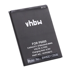 vhbw Li-Ion Batterie 2700mAh (3.7V) pour téléphone portable Smartphone Elephone P6000, P6000s, Pro, Precious P6000 comme SCMI2S12A0029821, 1ICP5/58/72