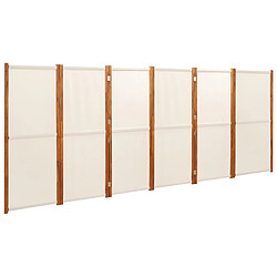 vidaXL Cloison de séparation 6 panneaux Blanc crème 420x180 cm