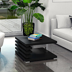 Selsey Table basse design - ARIENE - 60x60 cm - noir mat