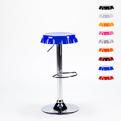 Superstool Tabouret haut bar et cuisine forme de capsule de bouteille design moderne Dallas | Bleu