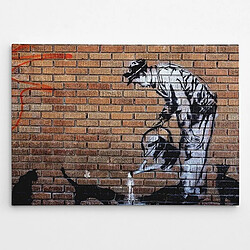 EPIKASA Impression sur Toile Banksy Homme avec chat