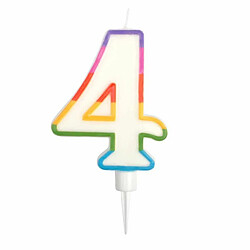 Paris Prix Bougie d'Anniversaire Chiffre 4 10cm Multicolore