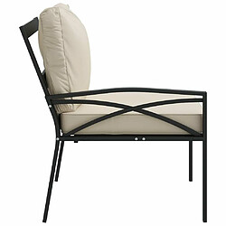 Maison Chic Lot de 2 Chaises de jardin,Fauteuil/Chaise d'extérieur avec coussins sable 62x75x79 cm acier -MN27989 pas cher