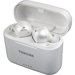 TOSHIBA RZE-BT1050EW Ecouteurs True Wireless intra auriculaire Bluetooth - Active Noise Cancelling - Boitier de charge - Blanc Perle