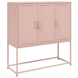 vidaXL Buffet haut rose 100,5x39x107 cm acier