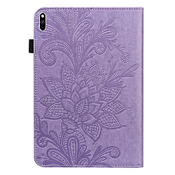 Etui en PU motif fleur couleur unie avec support violet pour votre Huawei MatePad Pro 10.8 (2021)