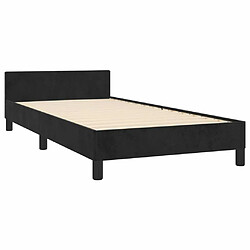 Maison Chic Cadre/structure de lit avec tête de lit pour adulte - Lit Moderne Chambre Noir 80x200 cm Velours -MN25975 pas cher